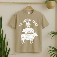 Chef Butcher BBQ Id Smoke That Pork Beef Funny Fathers Day T-Shirt thumb 2