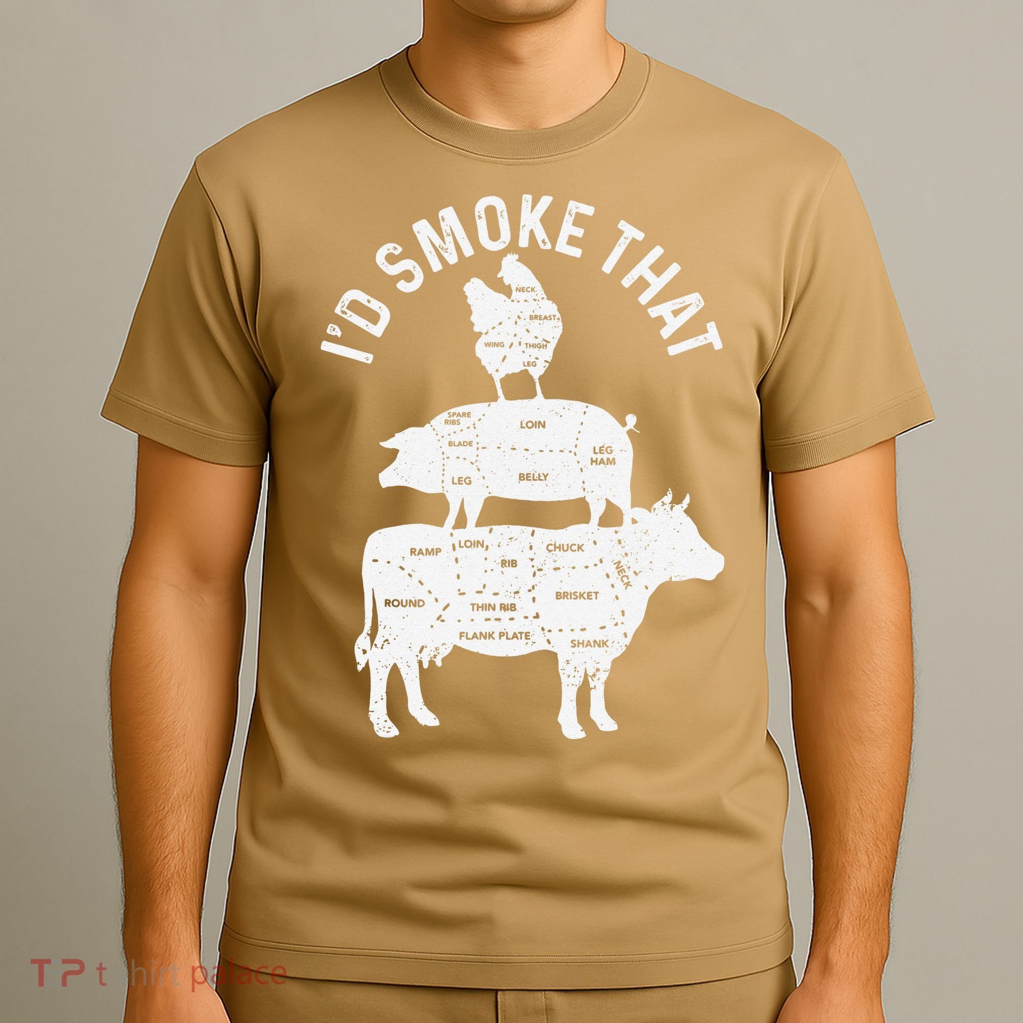 Chef Butcher BBQ Id Smoke That Pork Beef Funny Fathers Day T-Shirt