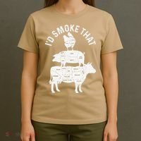 Chef Butcher BBQ Id Smoke That Pork Beef Funny Fathers Day T-Shirt thumb 4