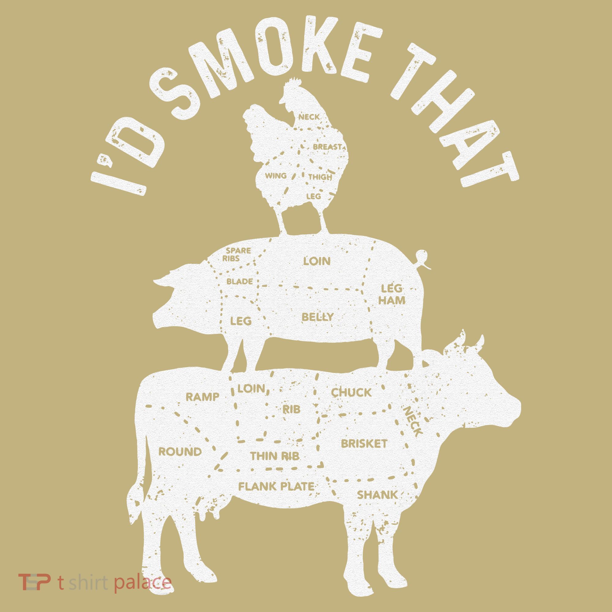 Chef Butcher BBQ Id Smoke That Pork Beef Funny Fathers Day T-Shirt
