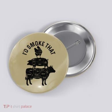 Chef Butcher BBQ Id Smoke That Pork Beef Funny Fathers Day Button