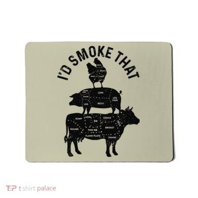Chef Butcher BBQ Id Smoke That Pork Beef Funny Fathers Day Mousepad