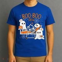 Cool Boo Boo Crew Ghost Doctor Paramedic Nurse Halloween T-Shirt thumb 3