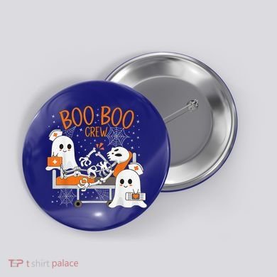 Cool Boo Boo Crew Ghost Doctor Paramedic Nurse Halloween Button