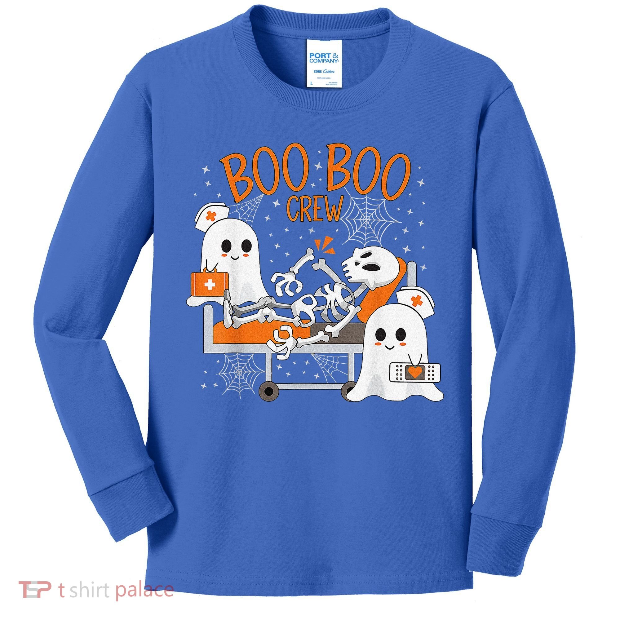 Cool Boo Boo Crew Ghost Doctor Paramedic Nurse Halloween Kids Long Sleeve Shirt