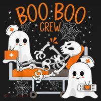 Cool Boo Boo Crew Ghost Doctor Paramedic Nurse Halloween Long Sleeve Shirt thumb 2