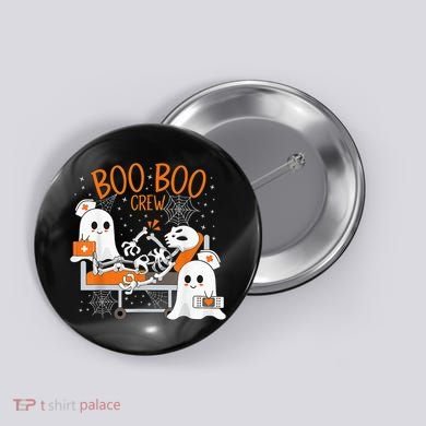 Cool Boo Boo Crew Ghost Doctor Paramedic Nurse Halloween Button