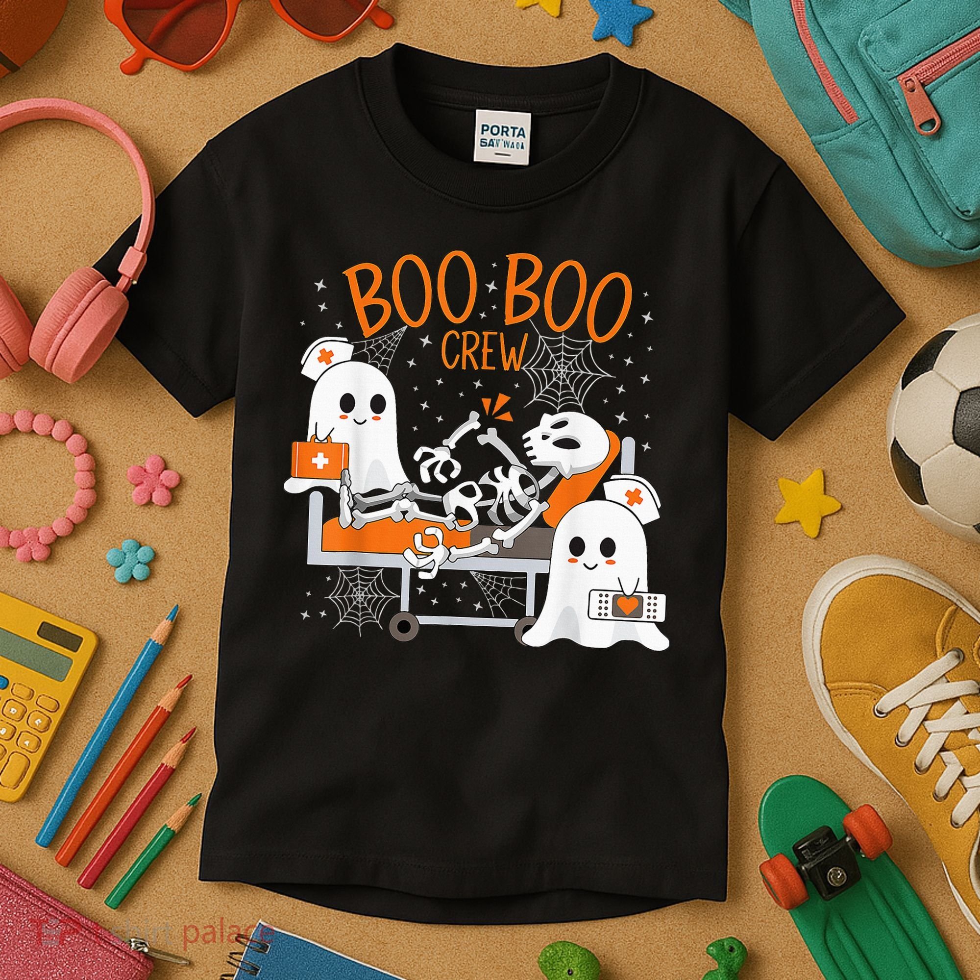 Cool Boo Boo Crew Ghost Doctor Paramedic Nurse Halloween Kids T-Shirt