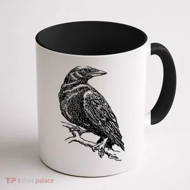 Crow Black Bird Coffee Mug back