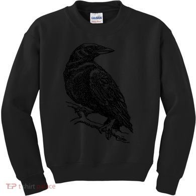 Crow Black Bird Kids Sweatshirt