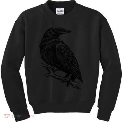 Crow Black Bird Kids Sweatshirt