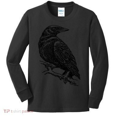Crow Black Bird Kids Long Sleeve Shirt