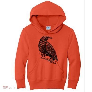 Crow Black Bird Kids Hoodie