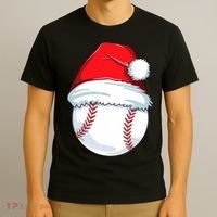 Christmas Baseball Ball Santa Pajama T-Shirt thumb 3