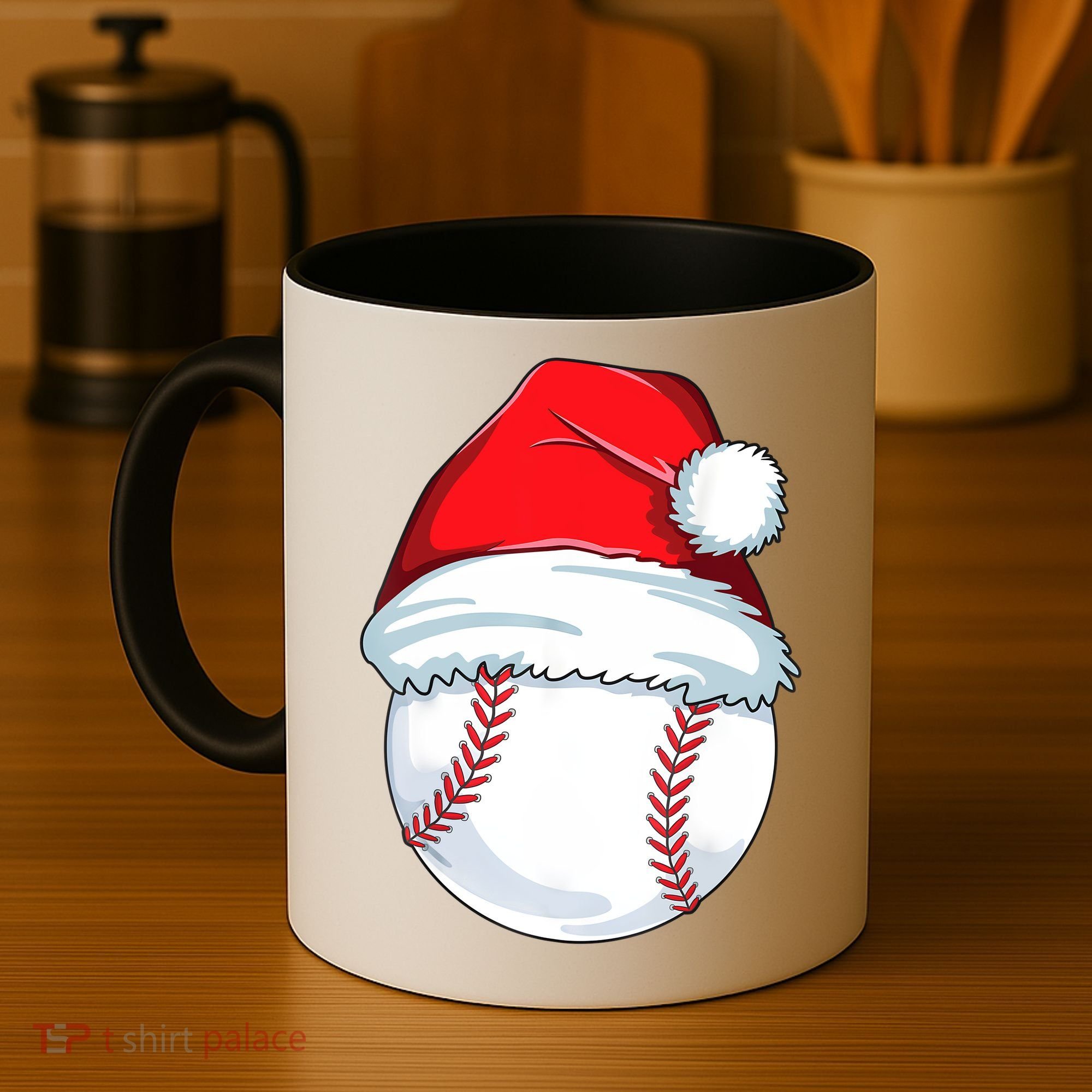 Christmas Baseball Ball Santa Pajama Coffee Mug