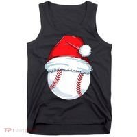 Christmas Baseball Ball Santa Pajama Tank Top thumb 0