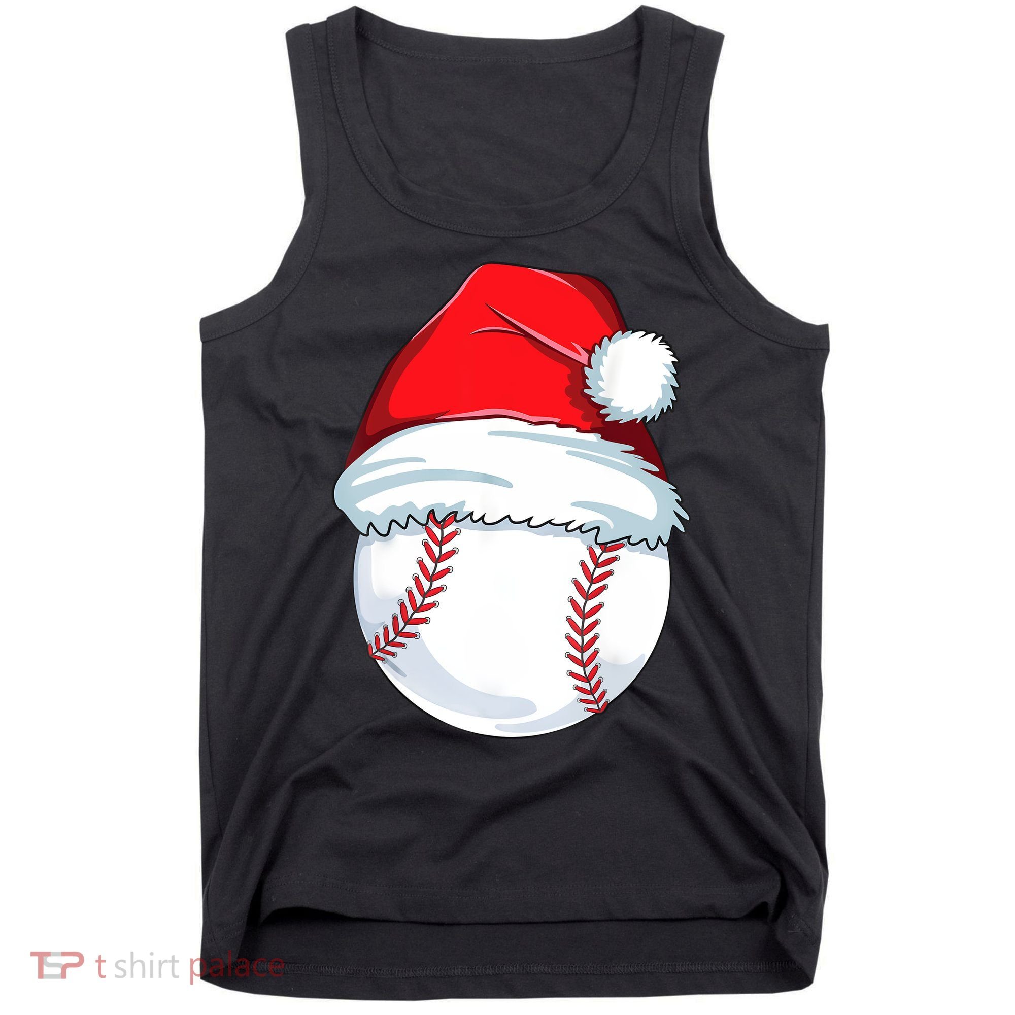 Christmas Baseball Ball Santa Pajama Tank Top