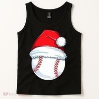 Christmas Baseball Ball Santa Pajama Tank Top thumb 2