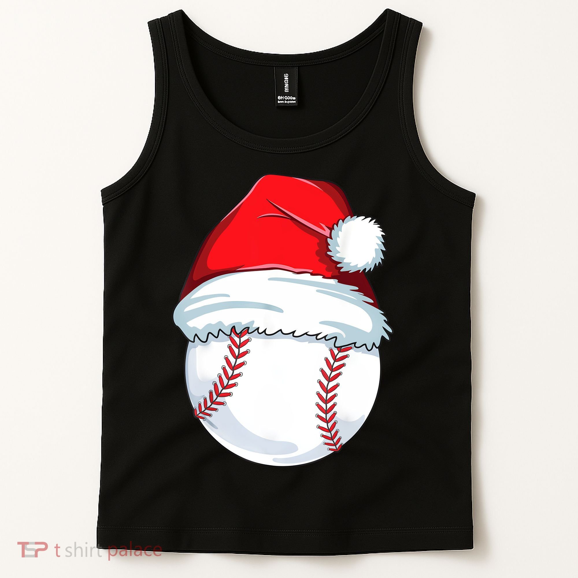 Christmas Baseball Ball Santa Pajama Tank Top