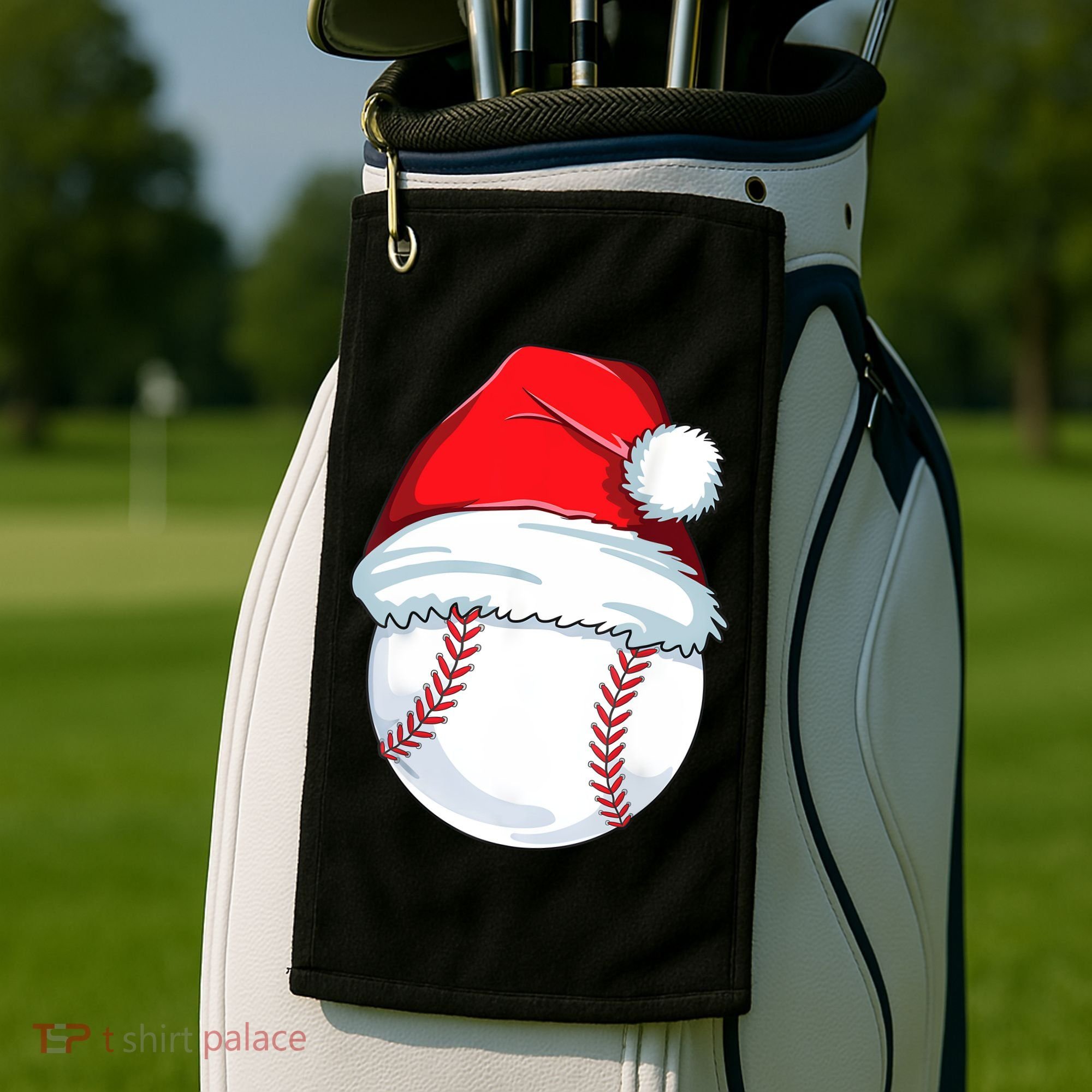 Christmas Baseball Ball Santa Pajama Golf Towel