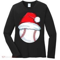 Christmas Baseball Ball Santa Pajama Women's Long Sleeve Shirt thumb 0