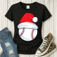 Christmas Baseball Ball Santa Pajama Women's T-Shirt thumb 3
