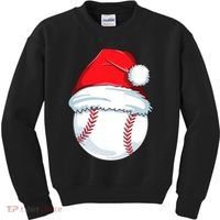 Christmas Baseball Ball Santa Pajama Kids Sweatshirt thumb 0