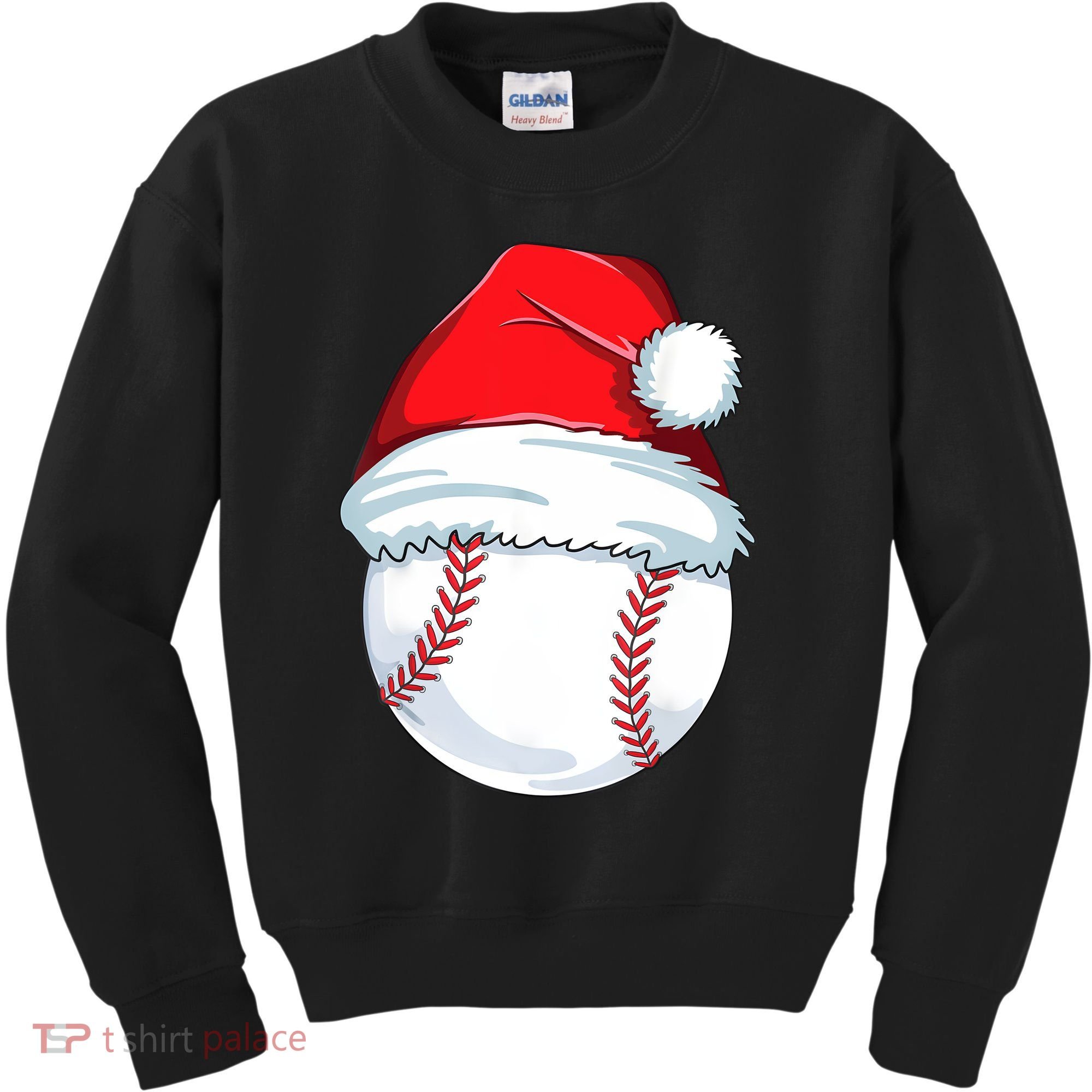 Christmas Baseball Ball Santa Pajama Kids Sweatshirt