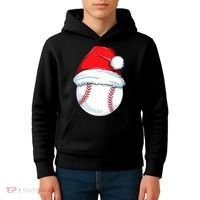 Christmas Baseball Ball Santa Pajama Kids Hoodie thumb 4
