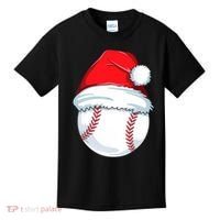 Christmas Baseball Ball Santa Pajama Kids T-Shirt thumb 0