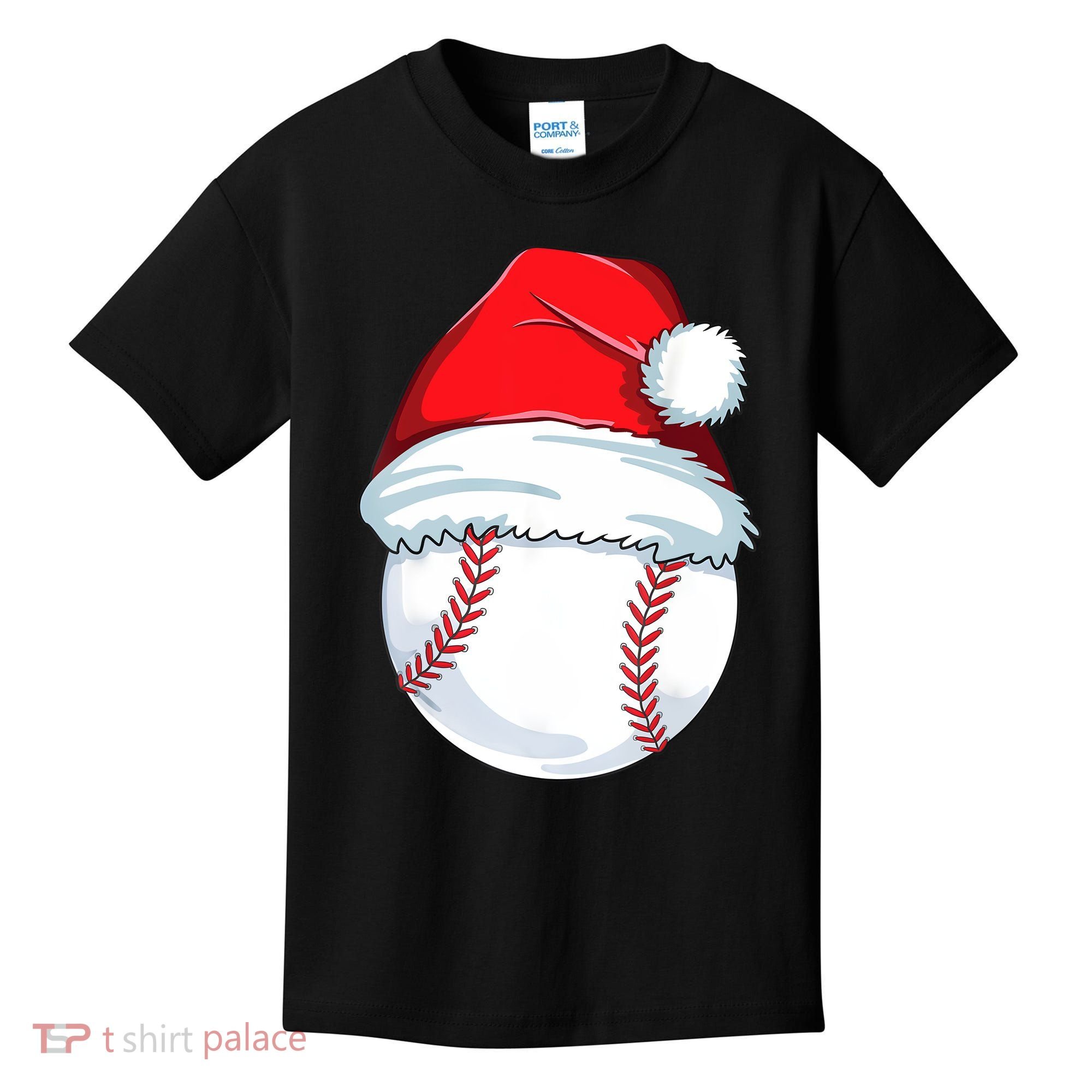 Christmas Baseball Ball Santa Pajama Kids T-Shirt