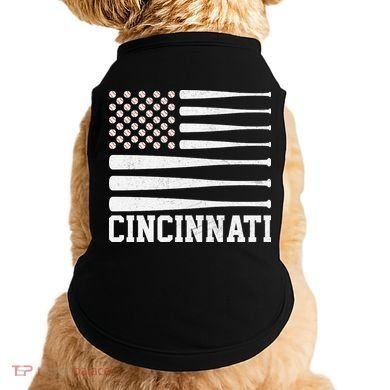 Cincinnati Baseball Bat American Flag Doggie Tank