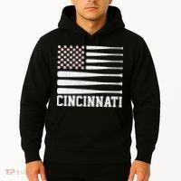 Cincinnati Baseball Bat American Flag Hoodie thumb 2