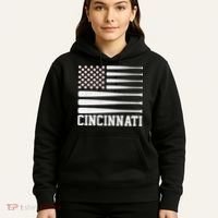 Cincinnati Baseball Bat American Flag Hoodie thumb 5