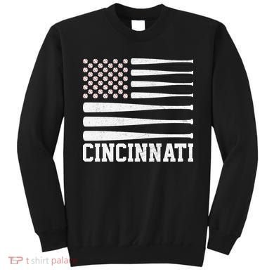Cincinnati Baseball Bat American Flag Sweatshirt