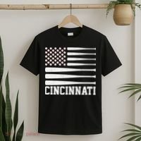 Cincinnati Baseball Bat American Flag T-Shirt thumb 2