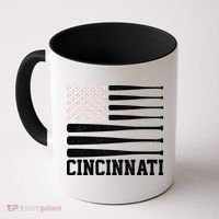 Cincinnati Baseball Bat American Flag Coffee Mug thumb 0