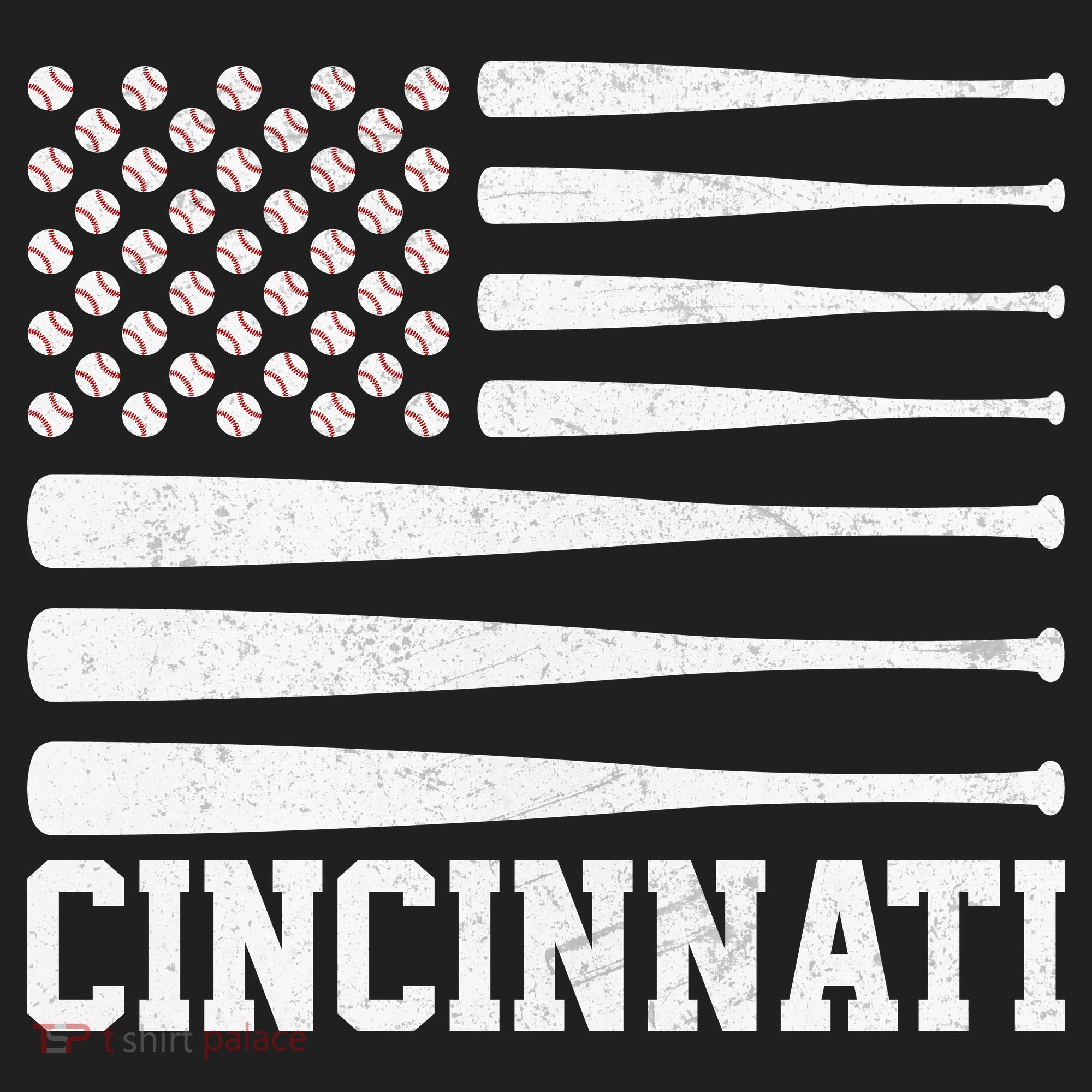 Cincinnati Baseball Bat American Flag Beanie