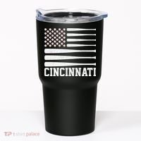 Cincinnati Baseball Bat American Flag Tumbler thumb 0