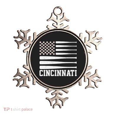 Cincinnati Baseball Bat American Flag Ornament