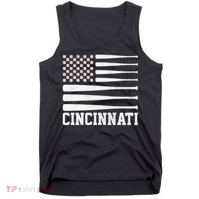 Cincinnati Baseball Bat American Flag Tank Top