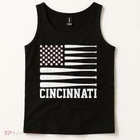 Cincinnati Baseball Bat American Flag Tank Top thumb 2