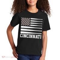 Cincinnati Baseball Bat American Flag Kids T-Shirt thumb 2