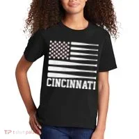 Cincinnati Baseball Bat American Flag Kids T-Shirt thumb 2