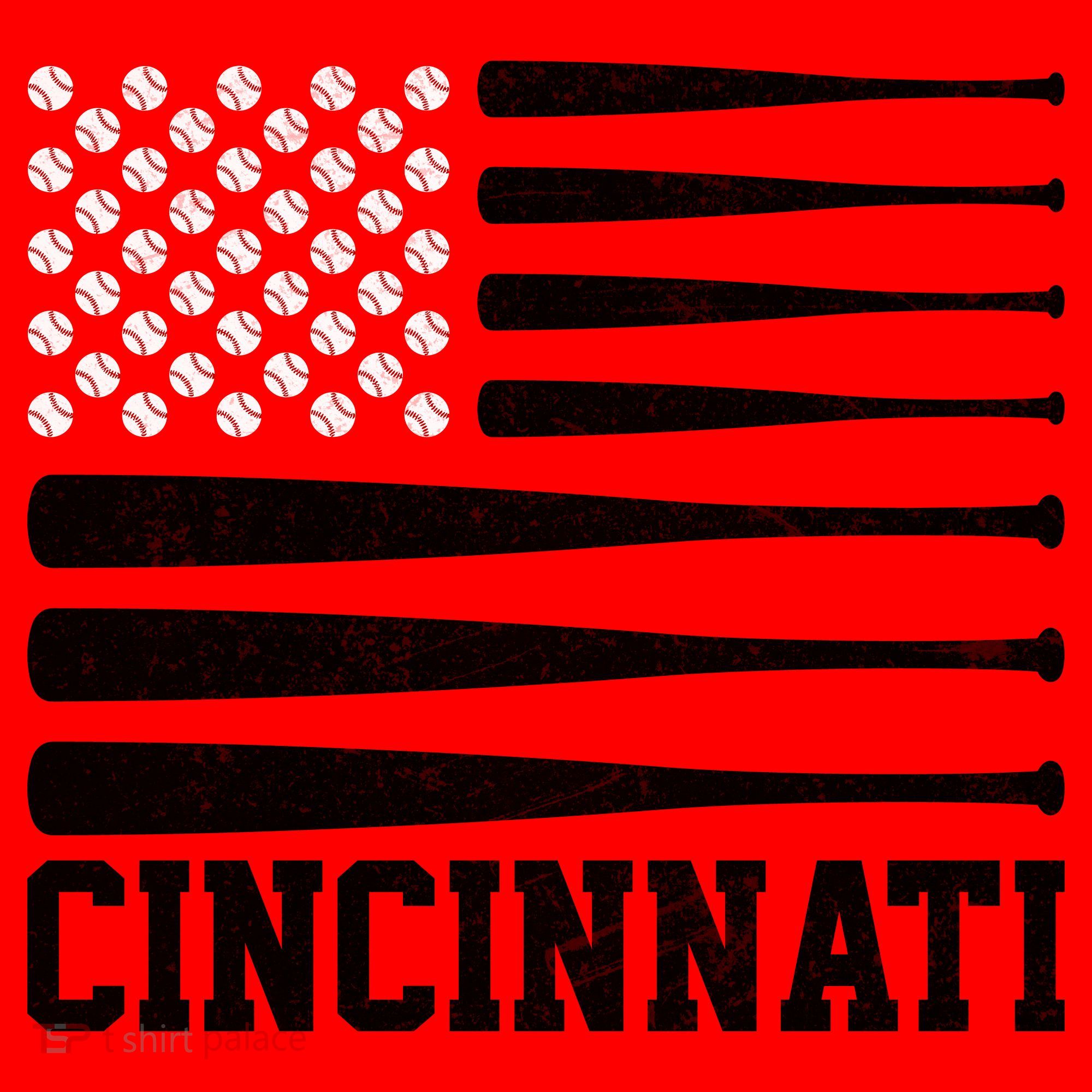 Cincinnati Baseball Bat American Flag Santa Hat