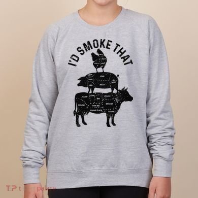 Chef Butcher BBQ I'd Smoke That Pork Beef Funny Father's Day Women's Sweatshirt