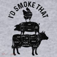 Chef Butcher BBQ I'd Smoke That Pork Beef Funny Father's Day Women's Sweatshirt thumb 2