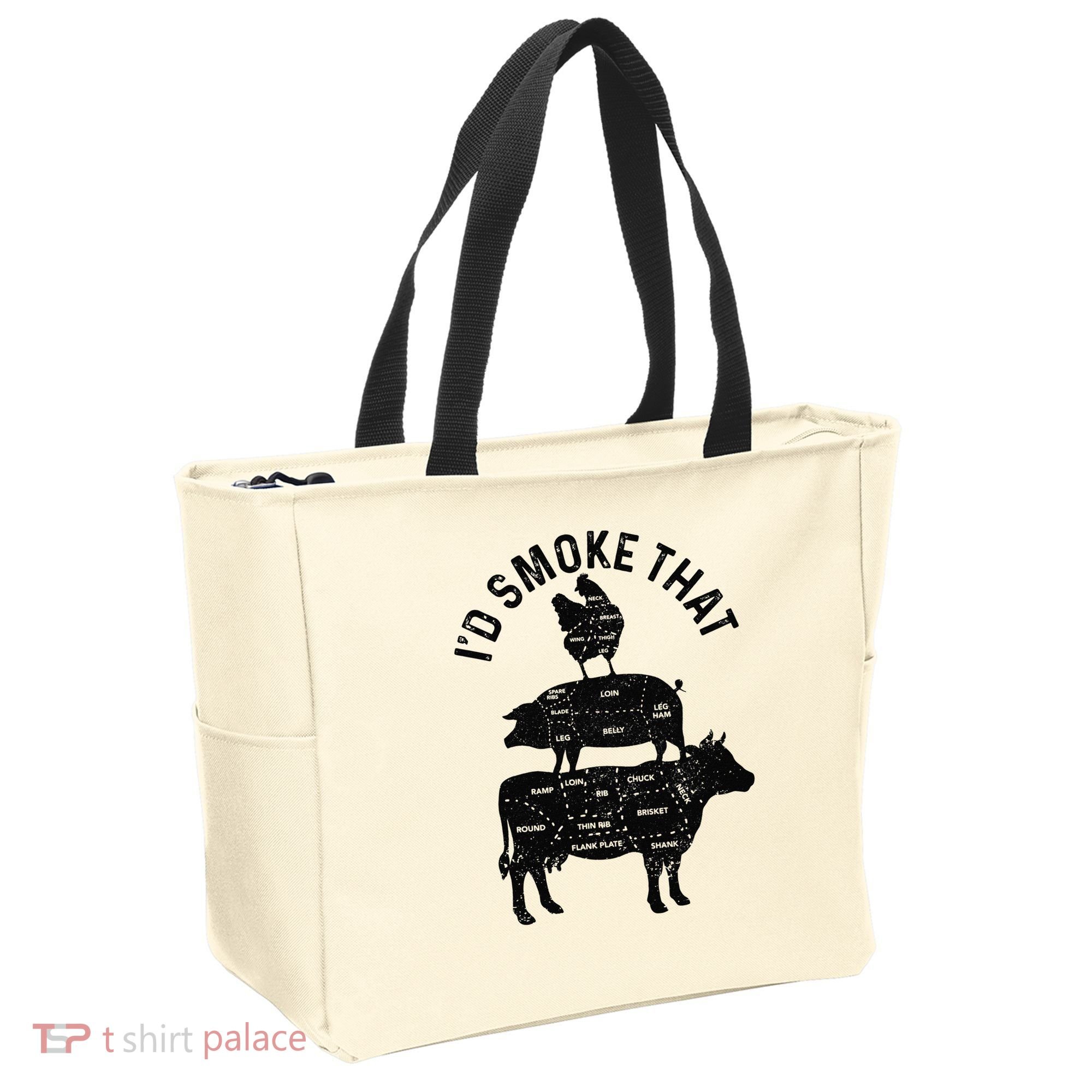 Chef Butcher BBQ I'd Smoke That Pork Beef Funny Father's Day Tote Bag