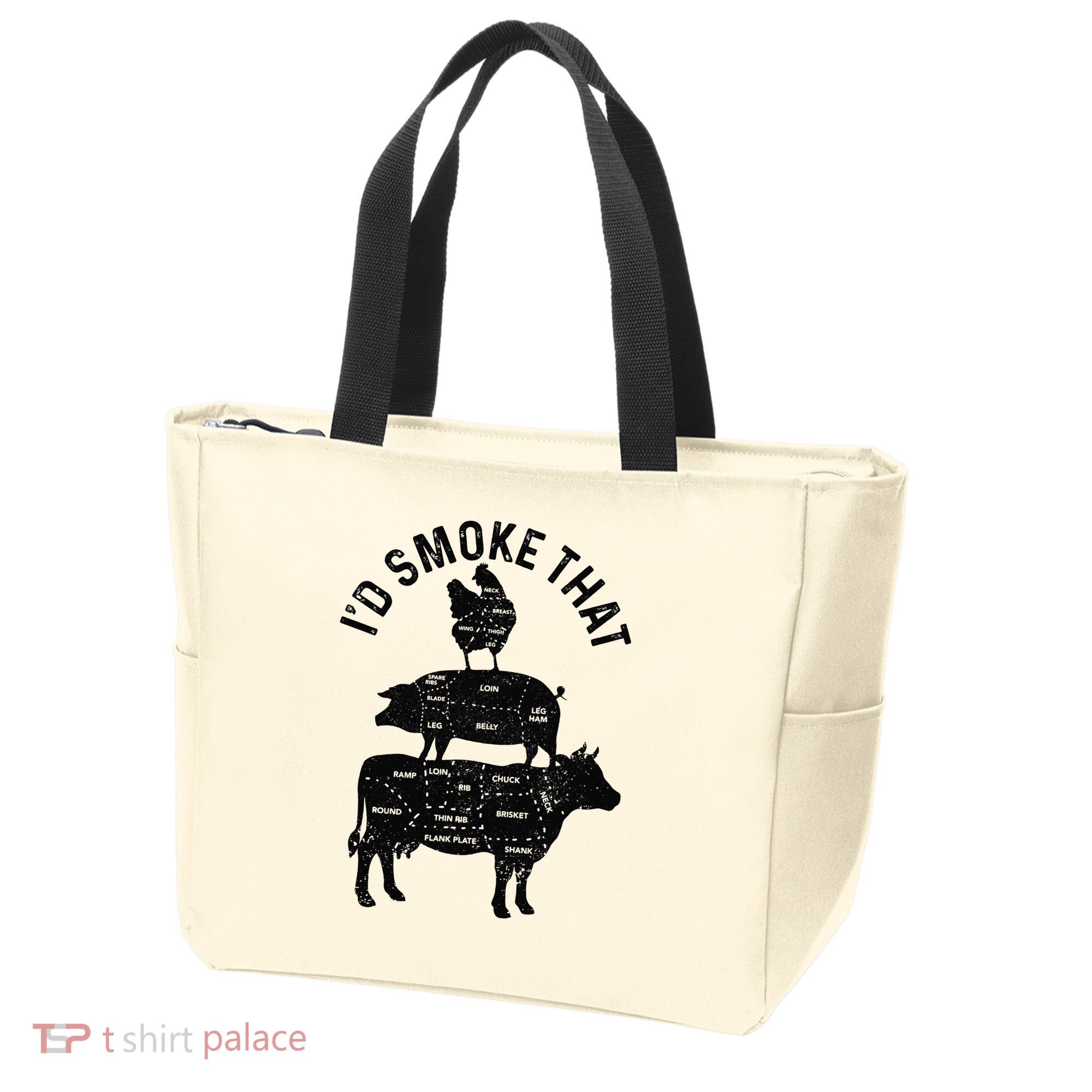 Chef Butcher BBQ I'd Smoke That Pork Beef Funny Father's Day Tote Bag