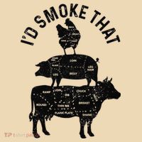 Chef Butcher BBQ I'd Smoke That Pork Beef Funny Father's Day Tote Bag thumb 4